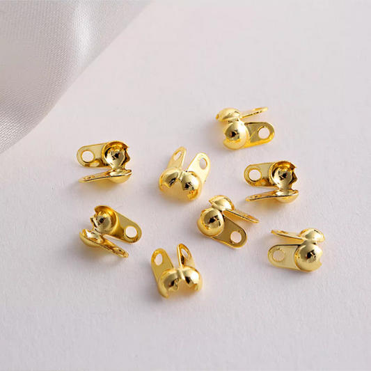 10pcs Clamshell Fold-Over/Side Connect Covers, 18K Plated- CMBB-04