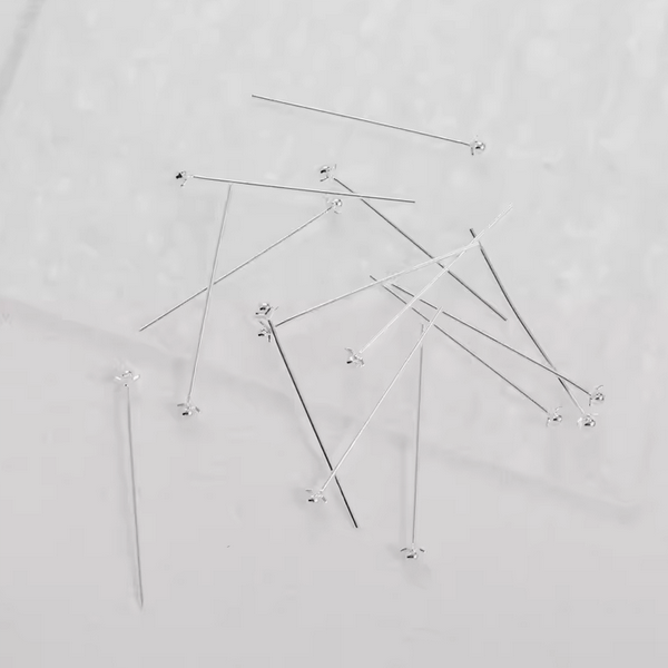 Brass Flower Head Pins, Gold / Silver Plated