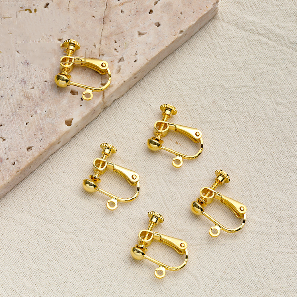 1 Pair Brass Ear Clip Base Color Preservation