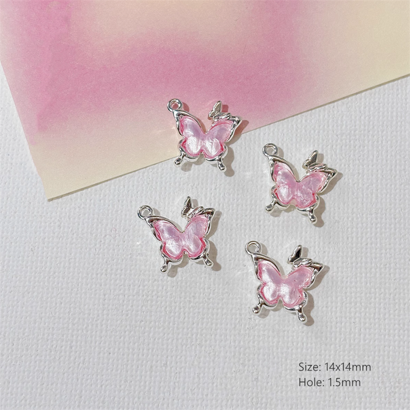 Alloy Pendants With Resin Pink Fairy Fantastic Charms
