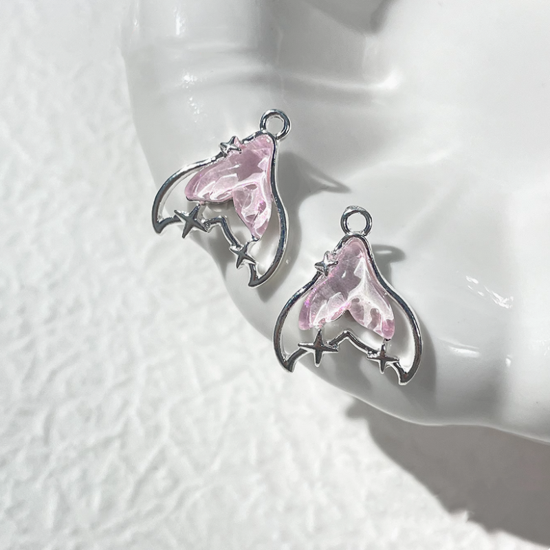 Resin Shine Fantastic Fairy Whale Fish Tail Charms Pendants