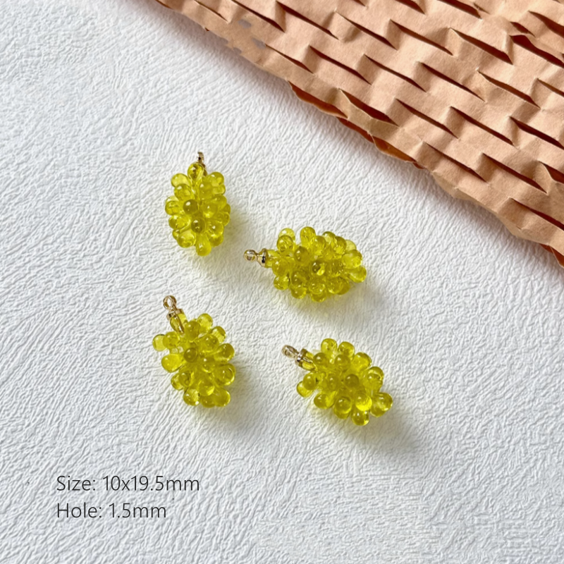 Resin Vivid Fruit Jewelry Charms Pendant Grape Bud Raspberry