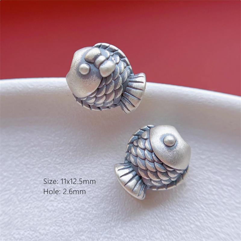 925 Silver Fish Lucky Koi Spare Spacer Ornament Making Accessories