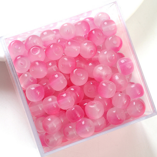 20pcs 6x8mm Glass Imitation Jade Oblate Beads -GLFA-23