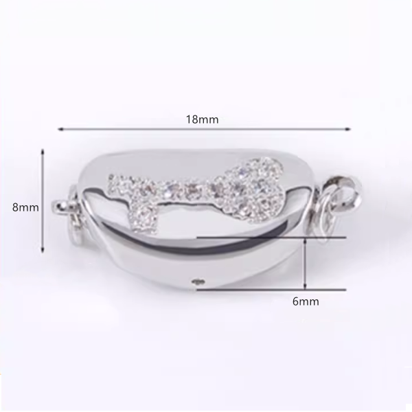Brass Word Zirconic Inserts Clasp Platinum Plated