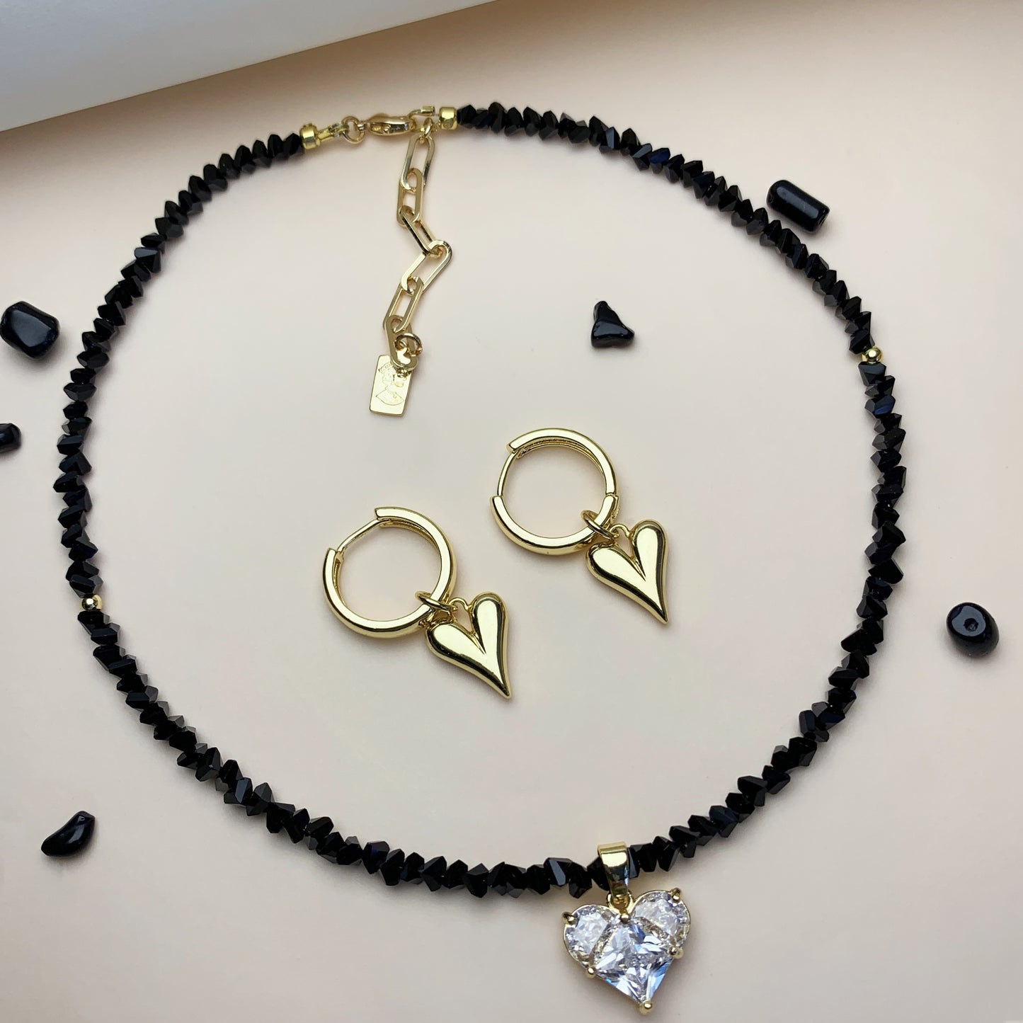 Black Artificial Crystal Necklace Chocker Pure Color