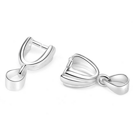 Sterling Silver Pinch Clip 16.5mm, Platinum Plated - CSGP-03