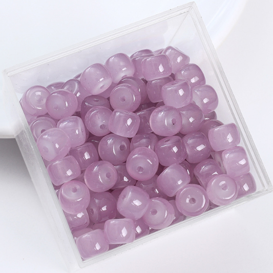 20pcs 6x8mm Glass Imitation Jade Oblate Beads -GLFA-05