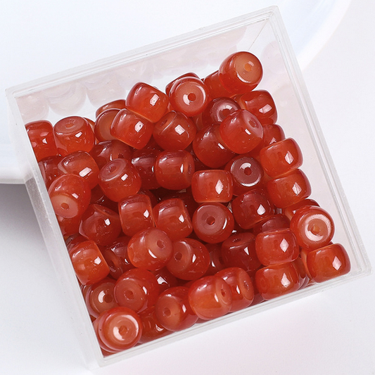 20pcs 6x8mm Glass Imitation Jade Oblate Beads -GLFA-11