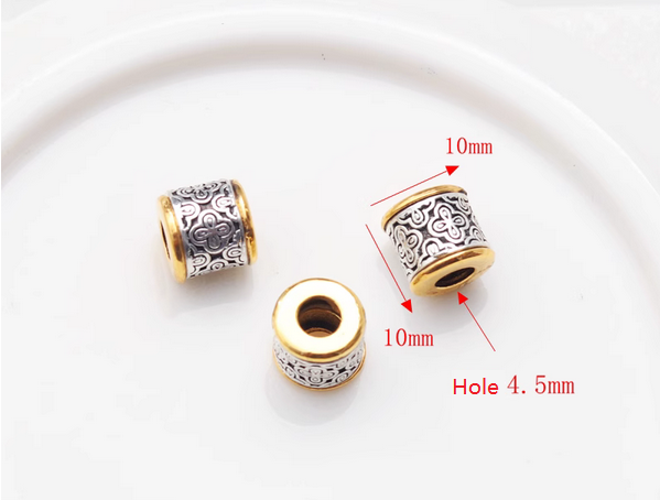 Cylinder & Round With Carved Figure Spacer