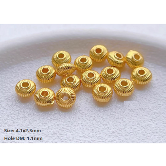 5pcs Sterling Silver Spacer Partition Piece 18K Plated- ASHG-02