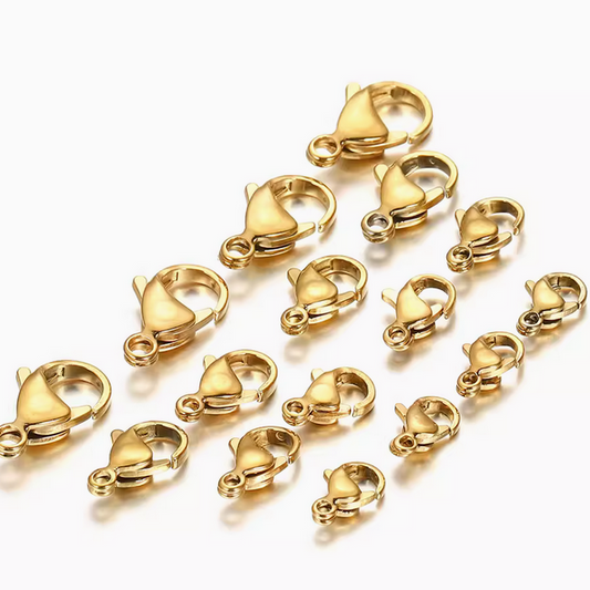 10pcs Titanium Steel Lobster Claw Clasp Color Preservation