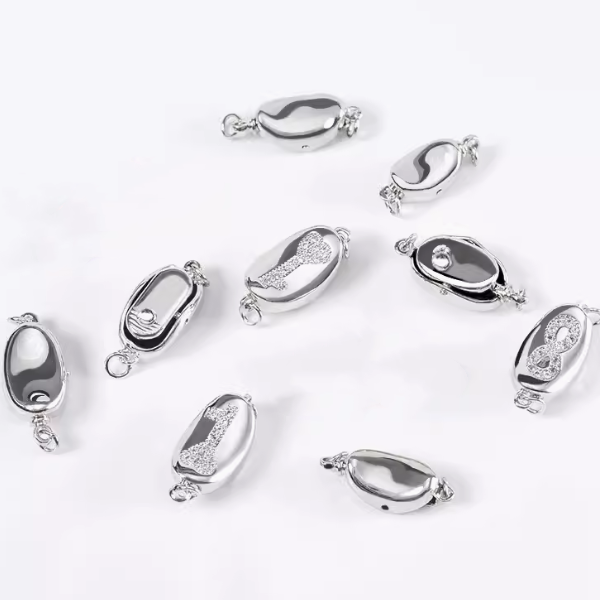 Brass Word Zirconic Inserts Clasp Platinum Plated