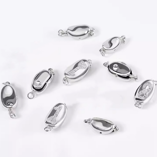 Brass Word Zirconic Inserts Clasp Platinum Plated