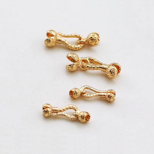 14mm Double Side Pinch Clip Enwrap Ending Clasp , 14K Plated- CMKL-01