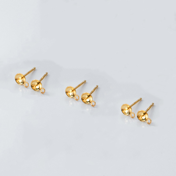 1 Pair 925 Sterling Silver Earring Base,Top Needle+Hanging Ring