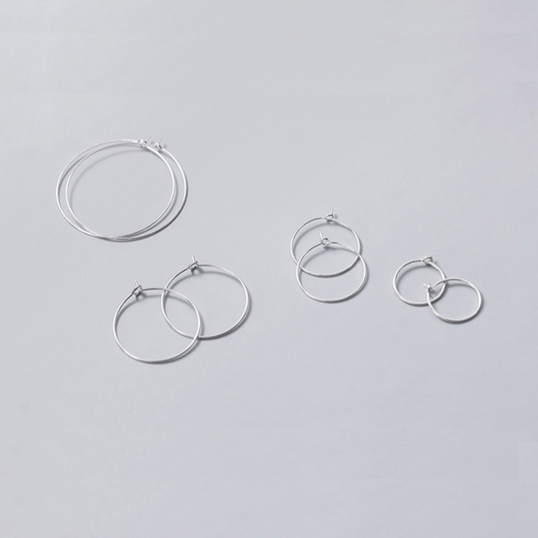 1 Pair 925 Sterling Silver Earring Loop Ring