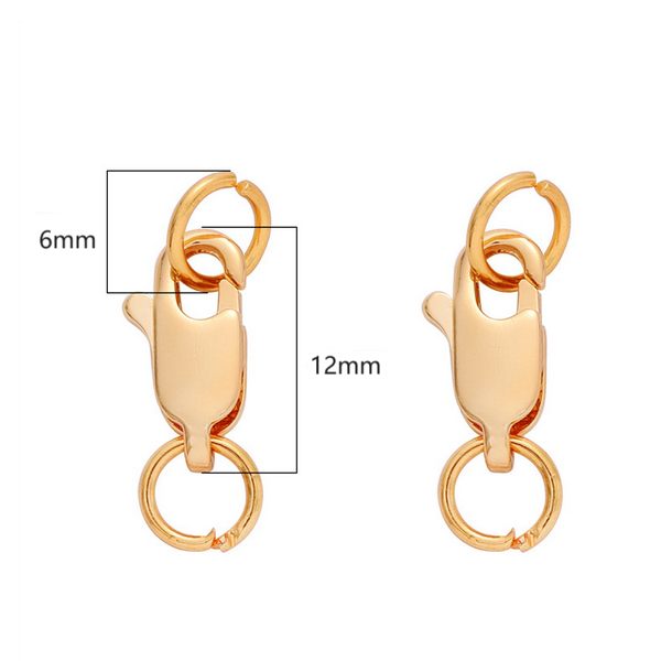 Brass Lobster Claw Clasp With Double Ring