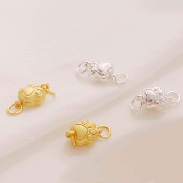 Brass Cat's Paw Shape Magnetic Clasp Matt Gold
