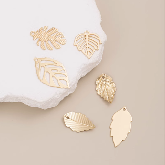 Brass Leafs Piece Pendant 14K Plated