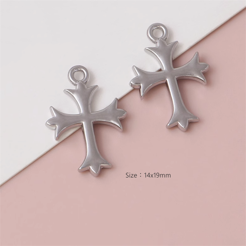 Alloy Platinum Plated Gothic Style Big Cross Pendants