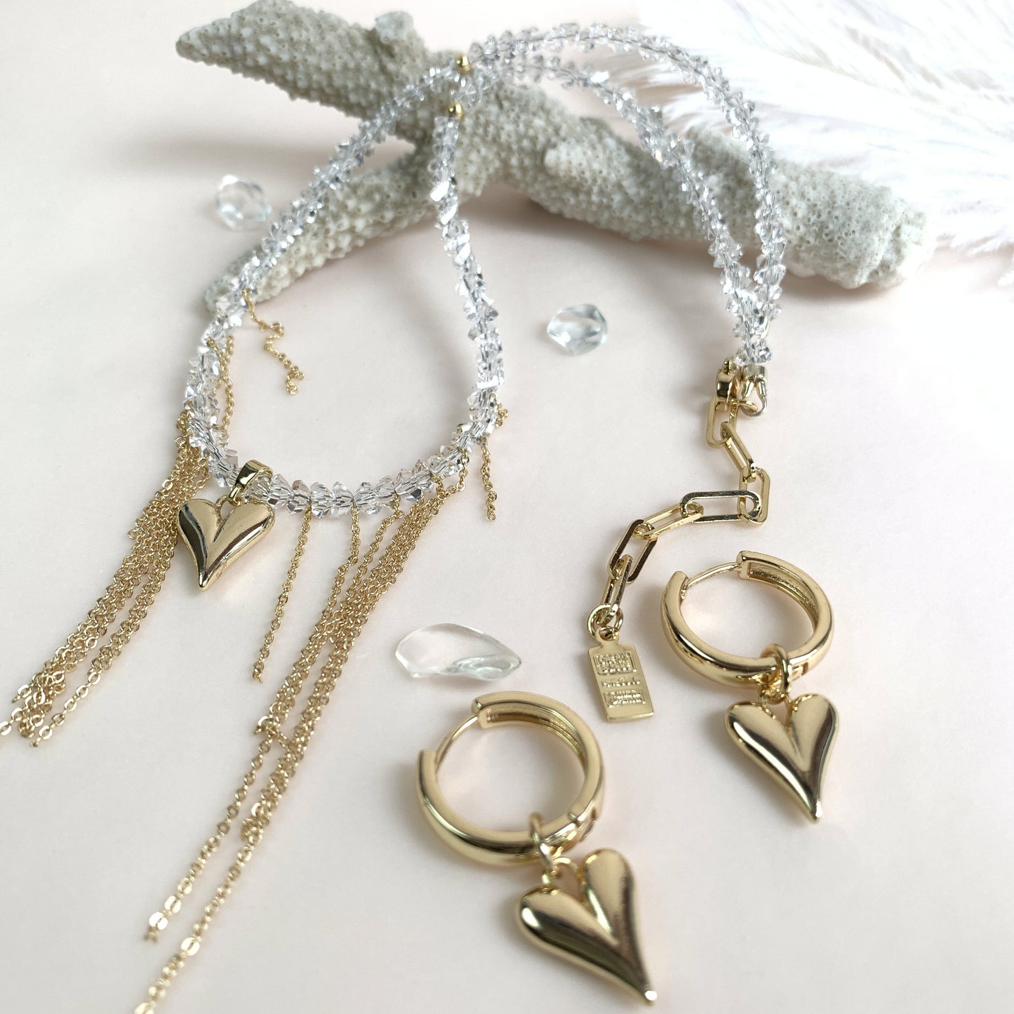 White Artificial Crystal DIY Necklace Earring Tassel