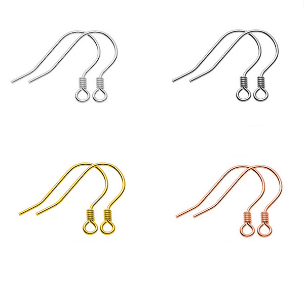 1 Pair 925 Sterling Silver Earring Hooks, Spiral Style