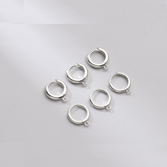 1 Pair 12mm (wire 1.9mm) Sterling Silver Earring Loop - ERHQ-01