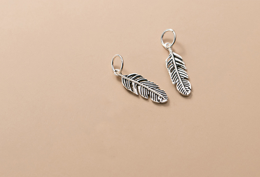 Sterling Silver Feather Pendant-PSYM-02