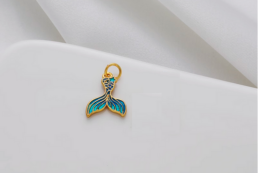 Alloy Whale Tail Shape Pendant 14K Plated+Dispensing - PMWZ-01
