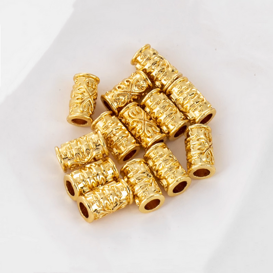 10pcs Alloy Cylinder Shape Spacer Partition Piece - 18K Plated - AMWZ-01