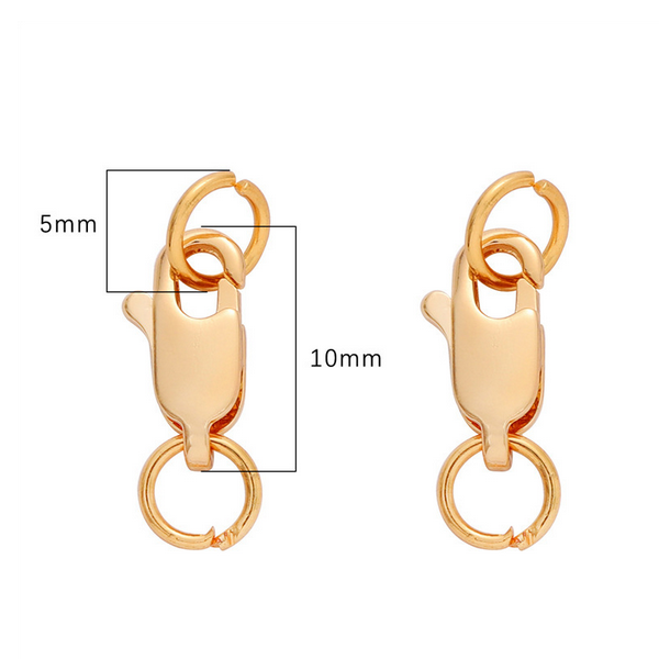 Brass Lobster Claw Clasp With Double Ring