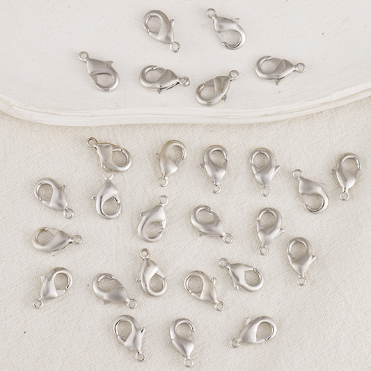 10pcs Brass 5mm Lobster Claw Clasp, Platinum Plated - CMBS-03