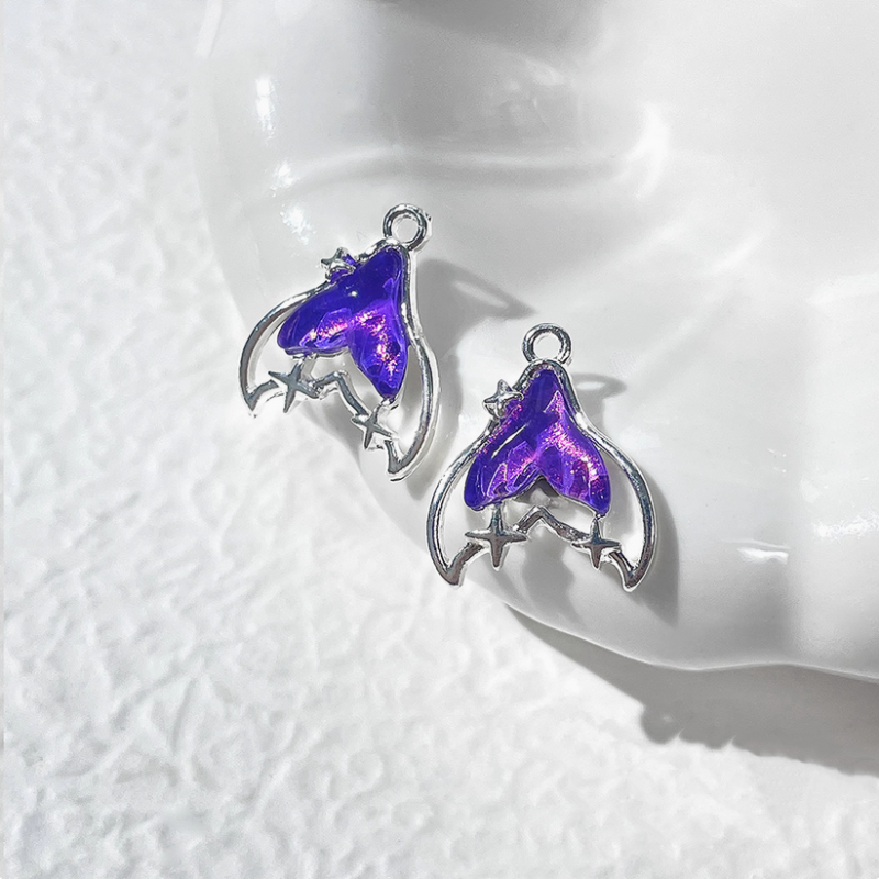 Resin Shine Fantastic Fairy Whale Fish Tail Charms Pendants