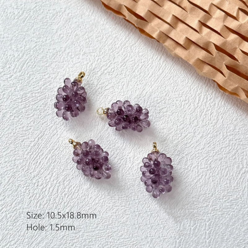 Resin Vivid Fruit Jewelry Charms Pendant Grape Bud Raspberry