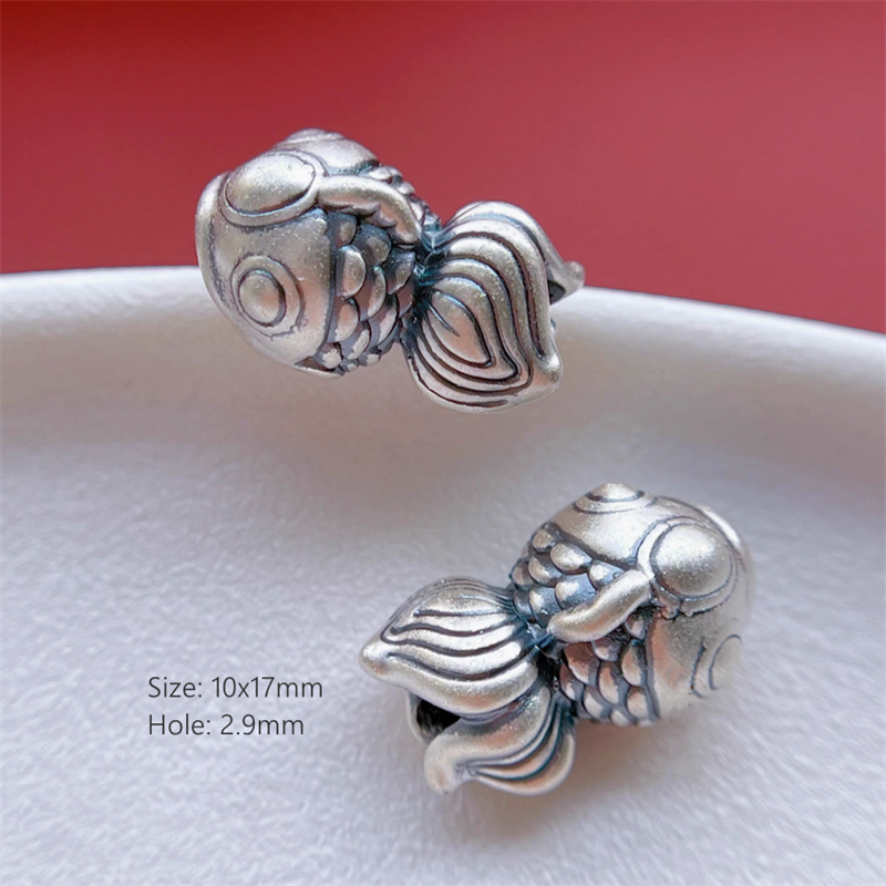 925 Silver Fish Lucky Koi Spare Spacer Ornament Making Accessories