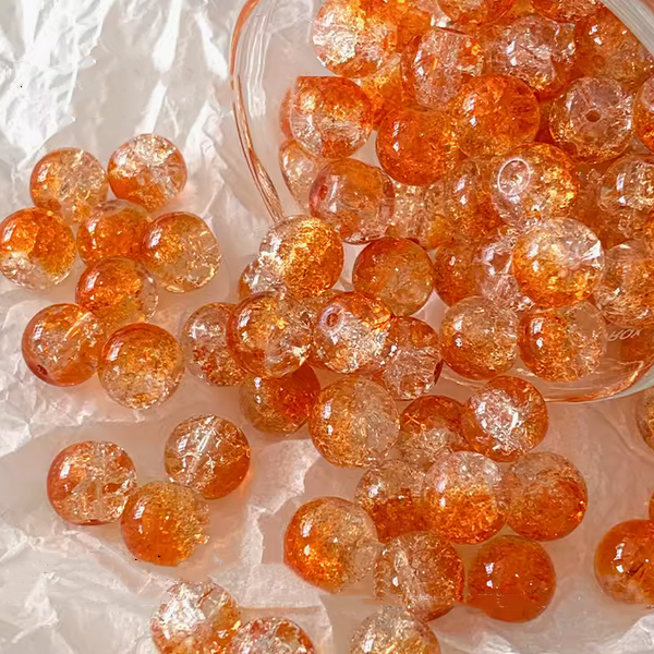 10pcs Glass Beads Broken Ice Effect