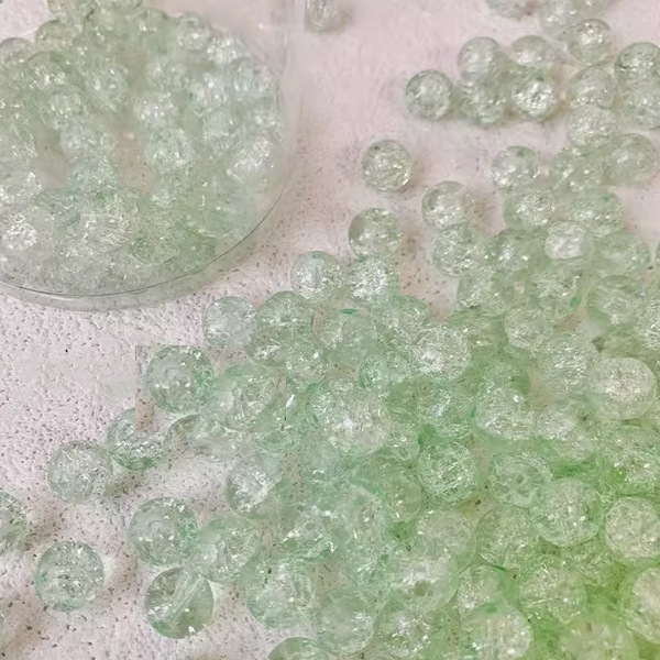 10pcs Glass Beads Broken Ice Effect