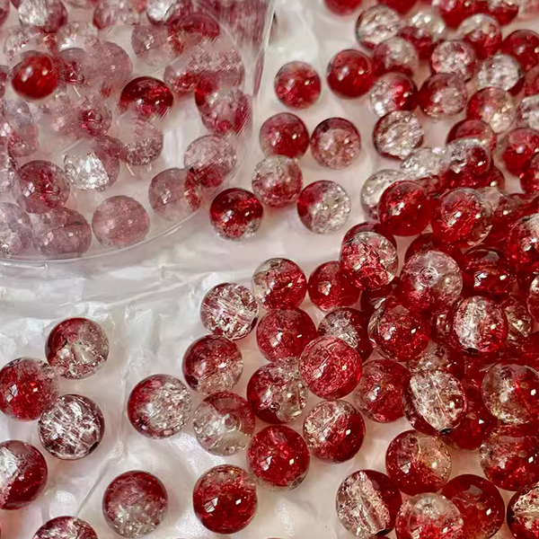 10pcs Glass Beads Broken Ice Effect