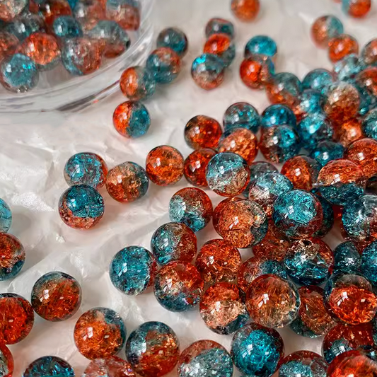 20pcs Glass Beads Broken Ice Effect -GLBN-03