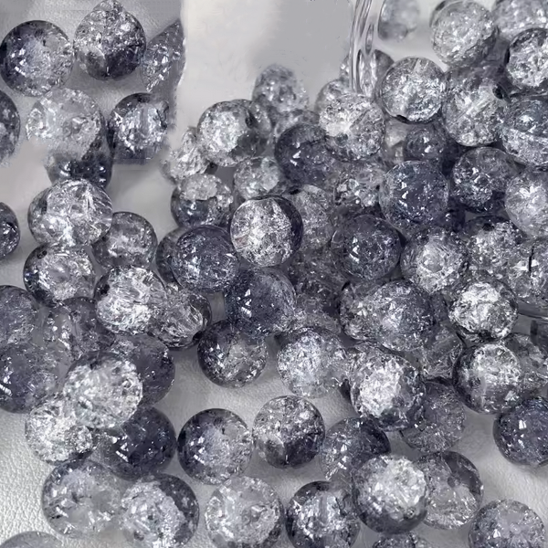 10pcs Glass Beads Broken Ice Effect