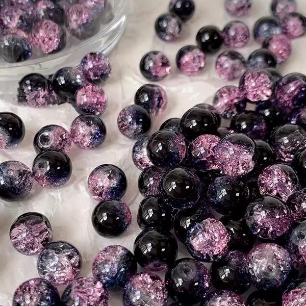 10pcs Glass Beads Broken Ice Effect