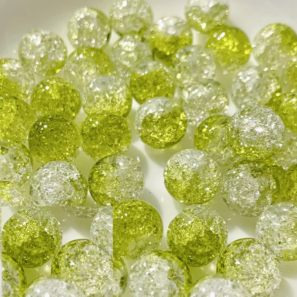 10pcs Glass Beads Broken Ice Effect
