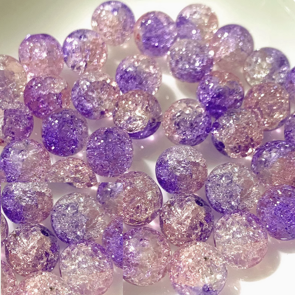10pcs Glass Beads Broken Ice Effect