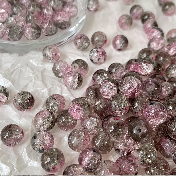 10pcs Glass Beads Broken Ice Effect