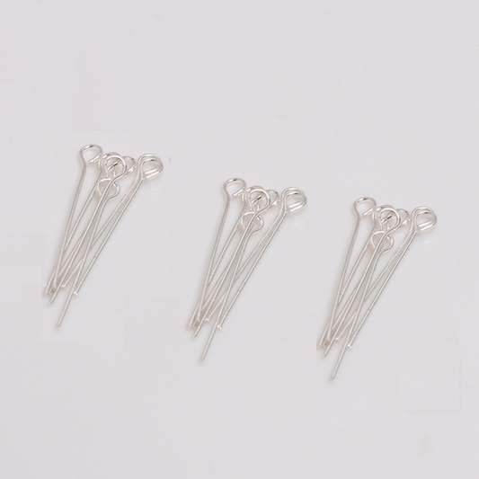 0.6mm 160pcs(8 size) Brass Eye Head Pins Beads Needles ,Silver Plated- TLJN-01
