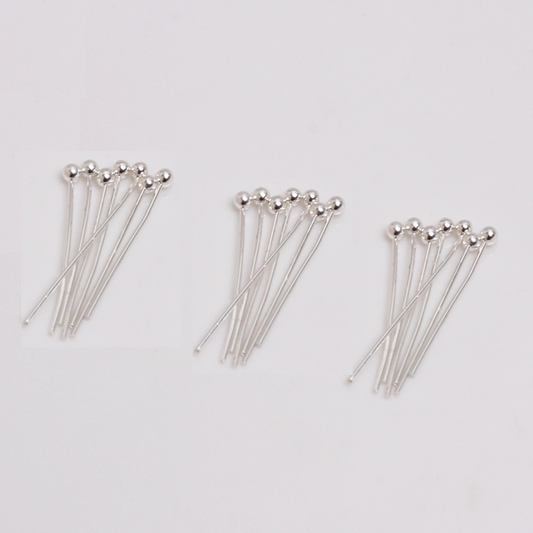 0.6mm 160pcs(8 size) Brass Ball Head Pins Beads Needles ,Silver Plated- TLQN-01