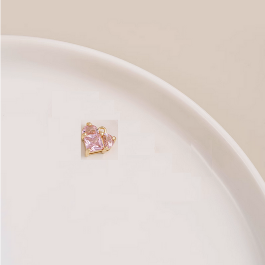 Brass Framed Zirconic Heart Shape Pendant - PMXG-03