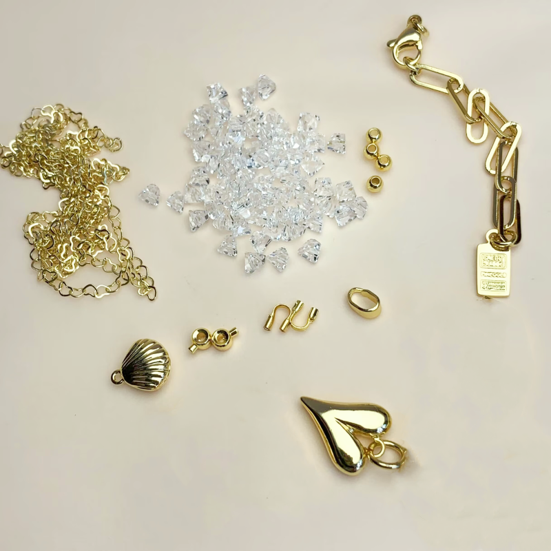 Crystal Beads DIY Material Necklace Kits 14K Shell