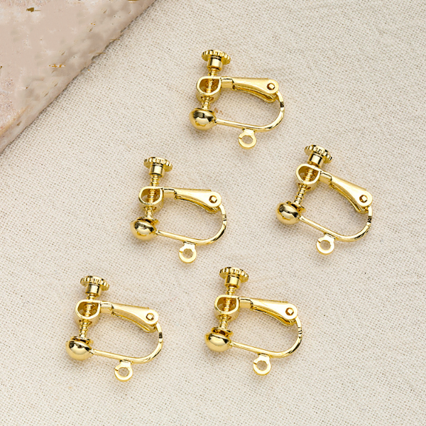 1 Pair Brass Ear Clip Base Color Preservation